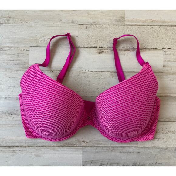 Victorias Secret Uplift Semi Demi Hot Pink Bra sz 32DD - Picture 1 of 3